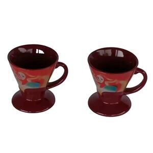 Lot of 2 Vintage FRANGELICO Liqueur Drink Cups by LINDA FRICHTEL 1999